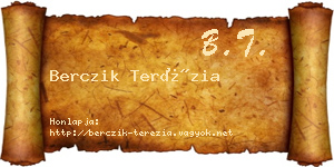 Berczik Terézia névjegykártya